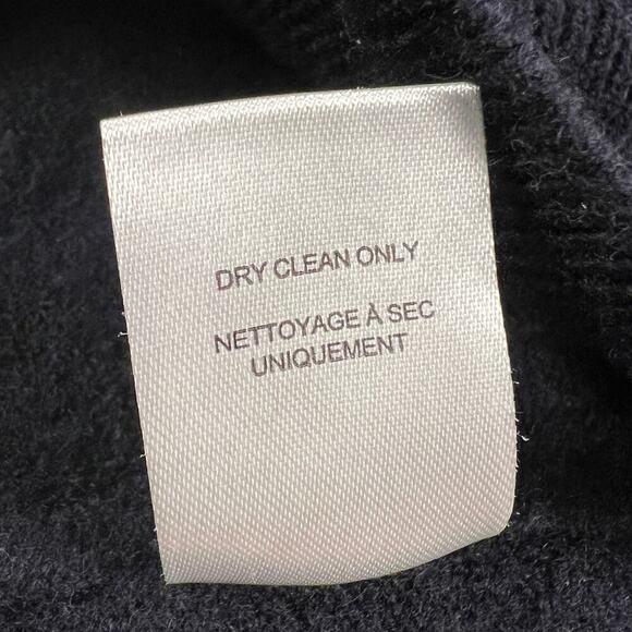 Elie Tahari 100% Merino Wool Short Sleeve Sweater Navy Blue Size L RUNS SMALL - Picture 10 of 11